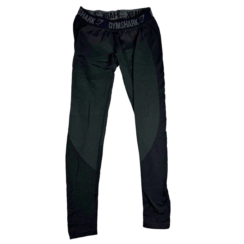 Gymshark Leggings Womens Medium Black Gray Dry Performance Workout Stretch Pants